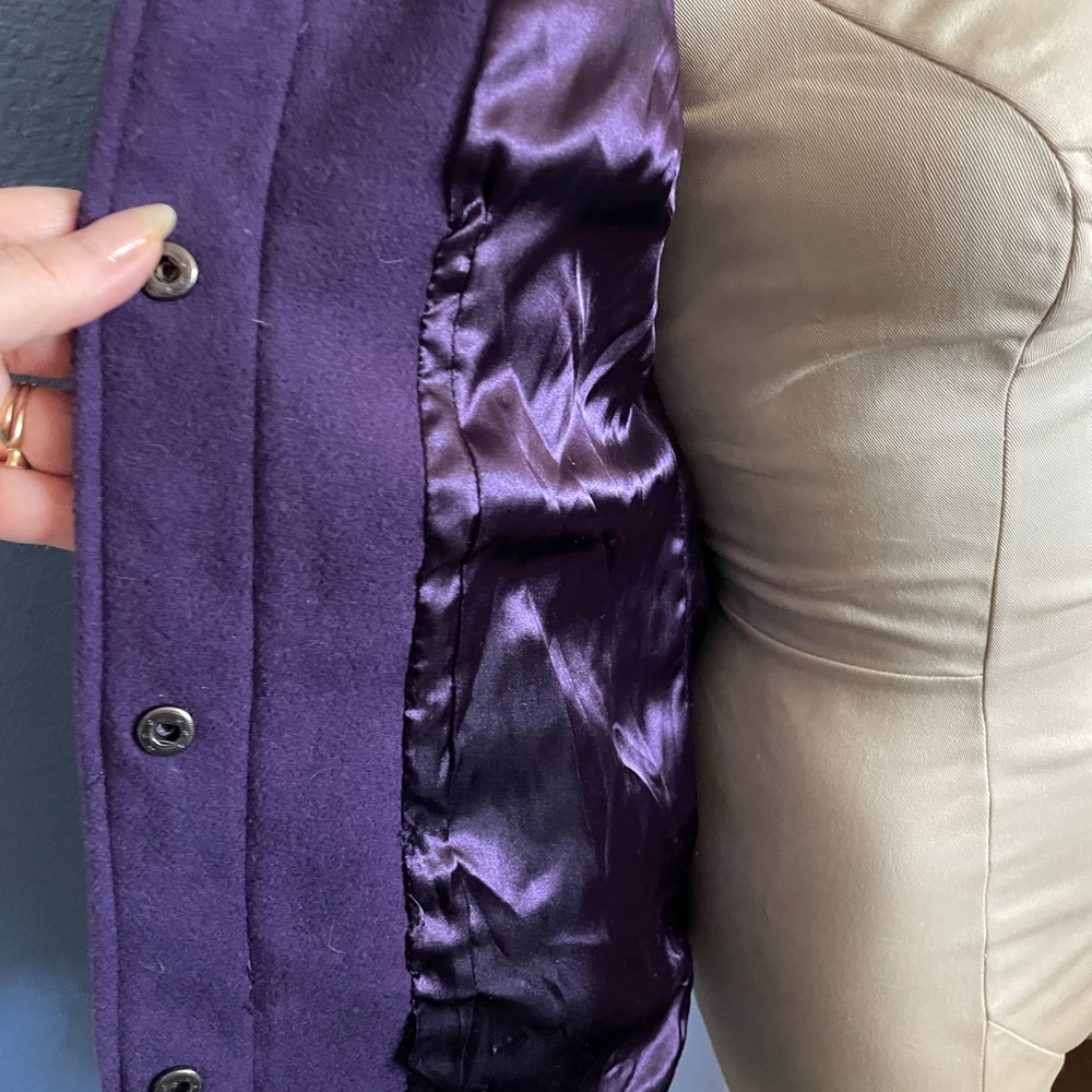Junior’s Purple Pea Coat Jacket - Picture 6 of 10